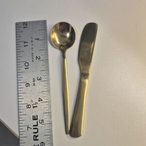 Gold Spoon and Knife Set